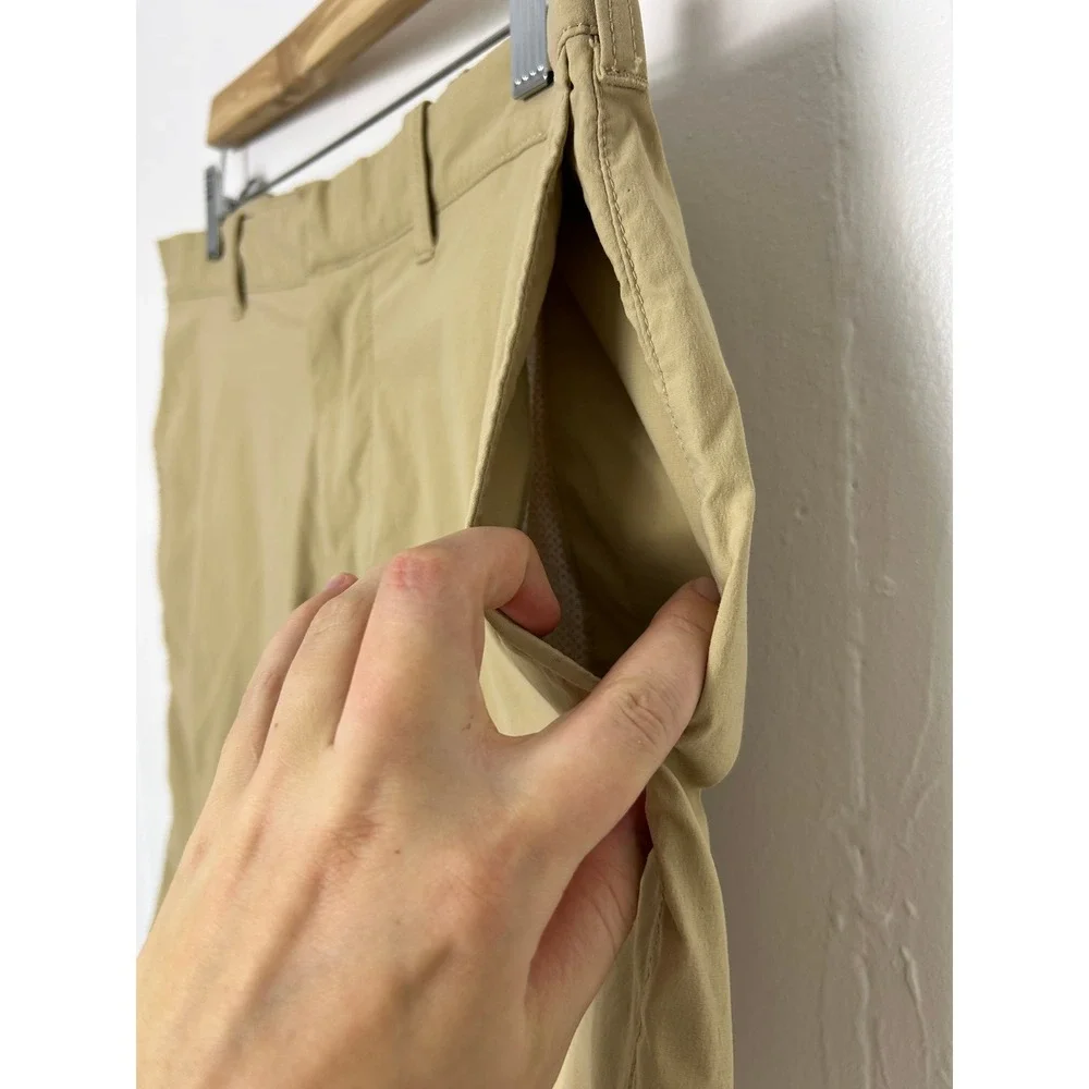 J.Crew Flex Gramercy Tech Shorts Mens 33 Khaki Tan Performance Stretch Golf 8.5